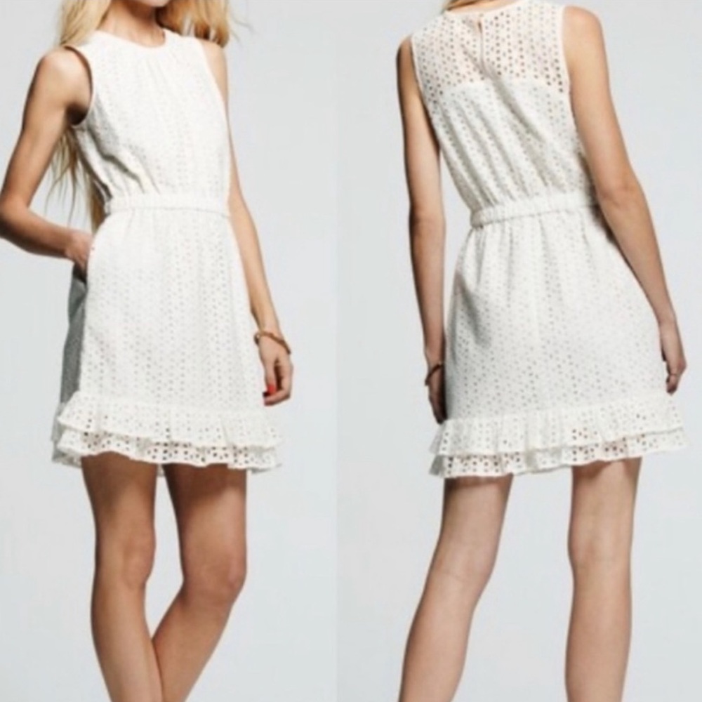 Peter Som for Design Nation Size 6 Eyelets Sheath Dress Ruffled Hem